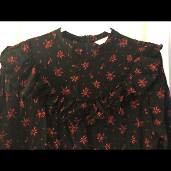 Navy/red long sleeved peasant dress from Zara - Picture 2 of 4